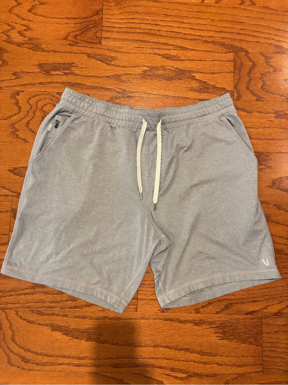 Vuori Heather Gray Performance Drawstring Shorts
